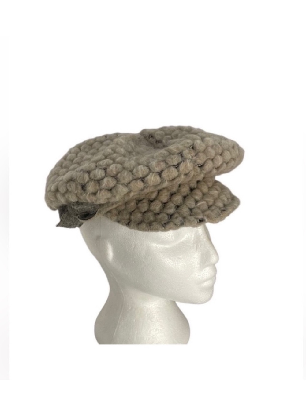 Lafenice neutral wool textured winter warm newspaper boy hat unisex bohemian